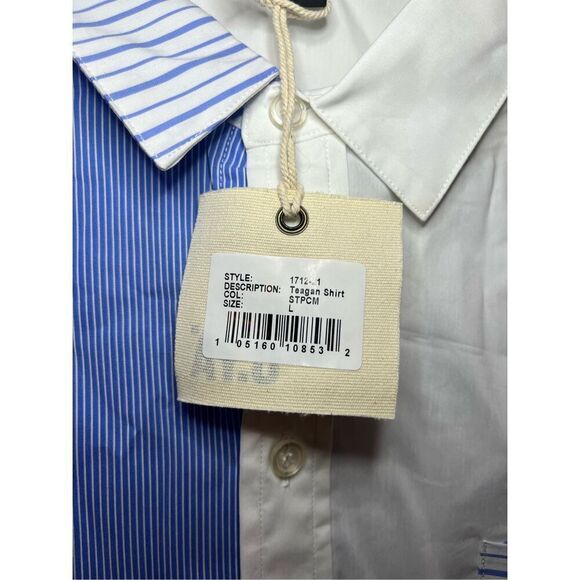 New Ser.o.ya NYC Teagan Button Down Striped Shirt - Picture 7 of 11